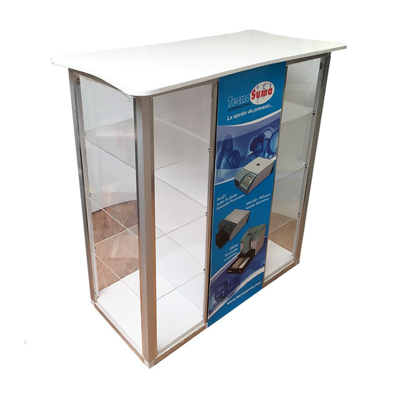 Expo Stands - Counter with double side display case 100 x 50 cm