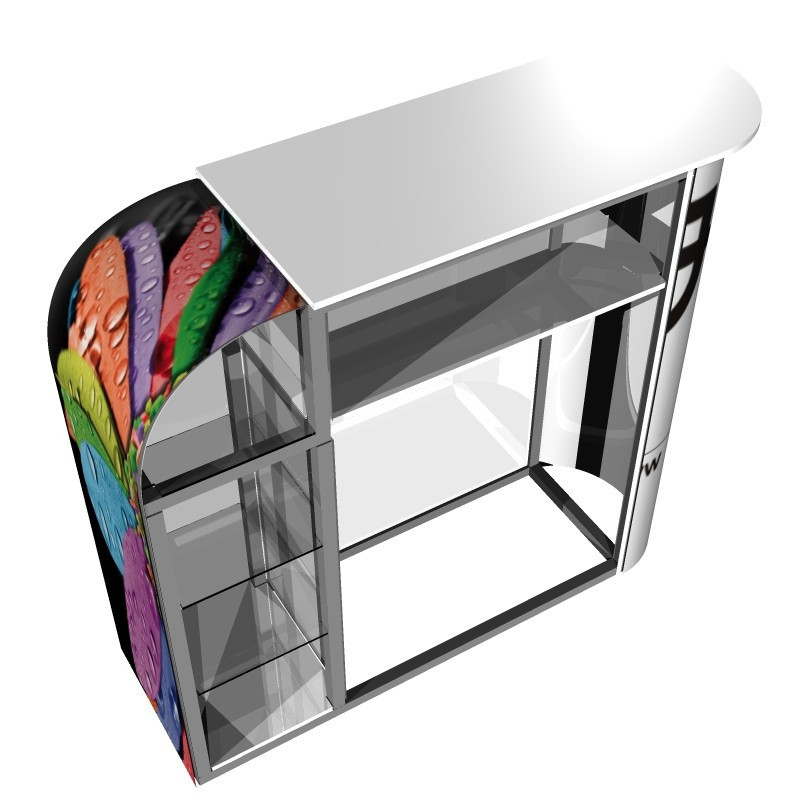 Counter de 90x40 cm con repisa lateral