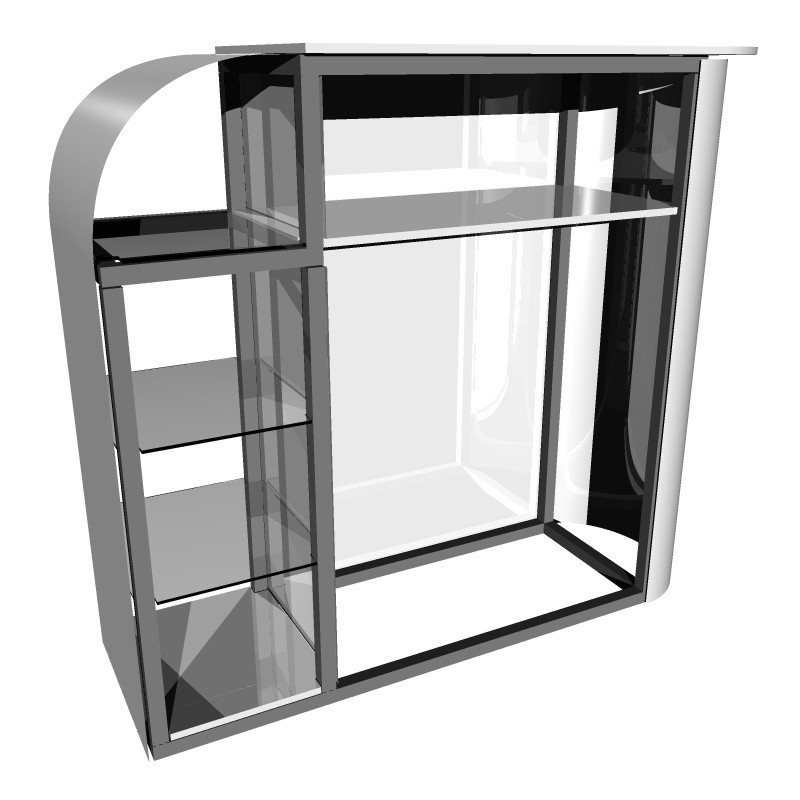 Counter de 90x40 cm con repisa lateral
