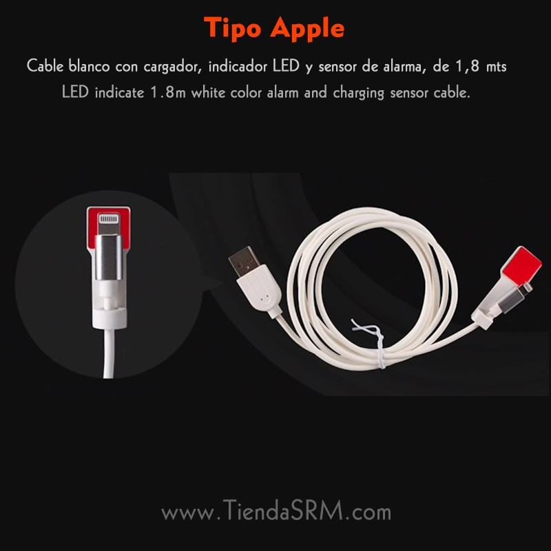 10 Alarm Cables with Apple Charger (iPhone, iPad)