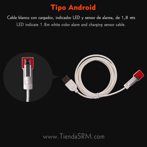 10 Alarm Cables with Android Charger