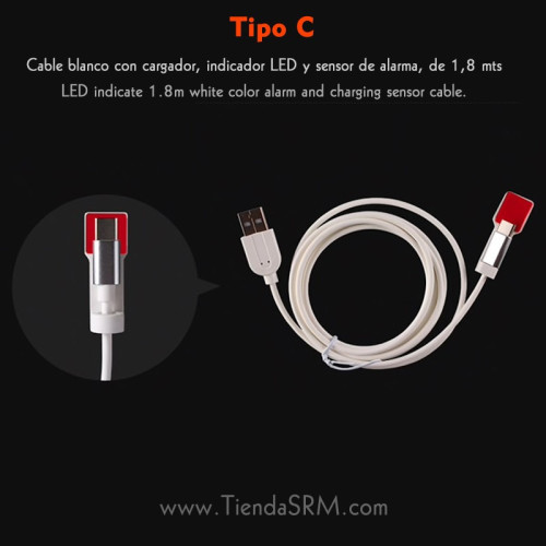 10 cables para alarma con cargador C