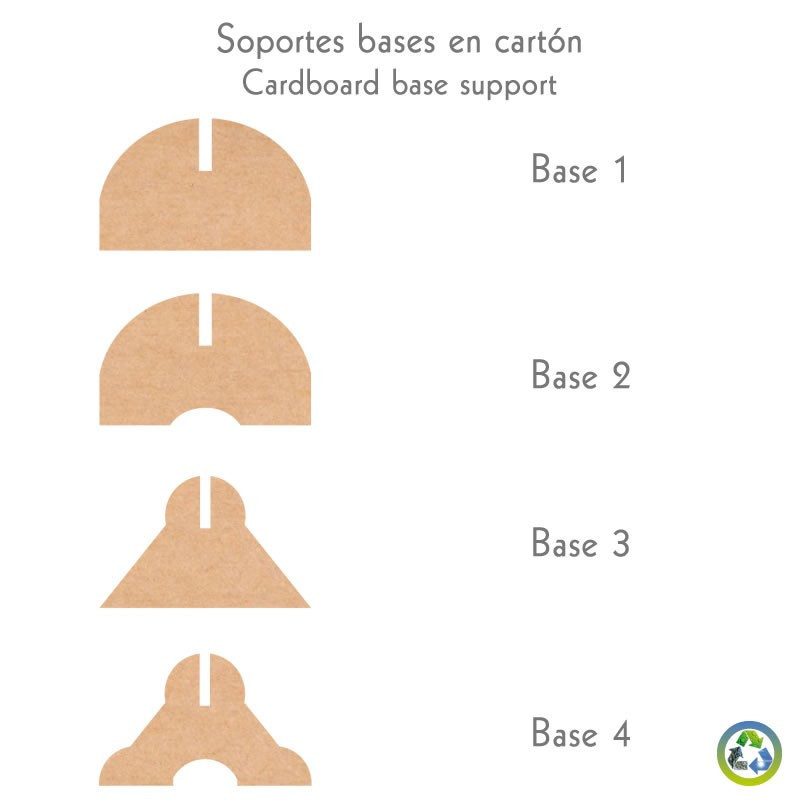 Base soporte de cartón para backings