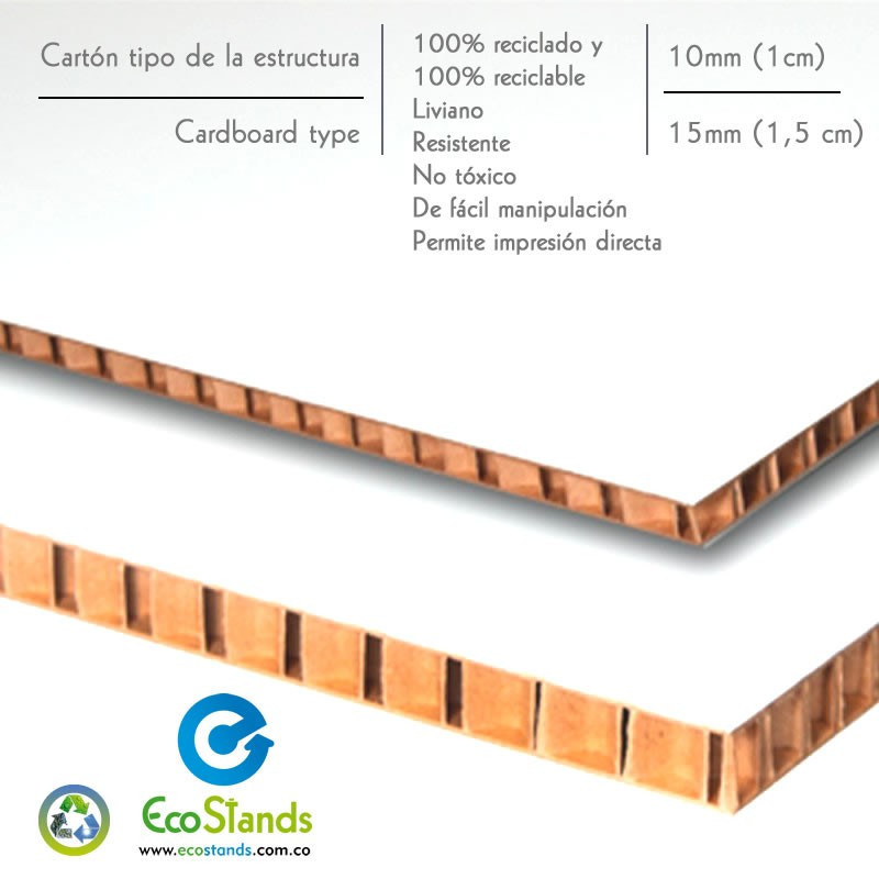 Base soporte de cartón para backings