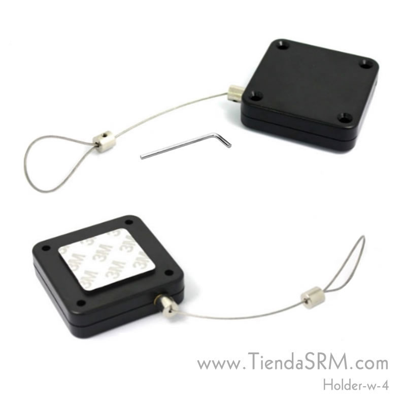 Retractable adjustable security cable with wire.