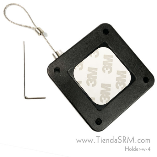 Retractable adjustable security cable with wire.