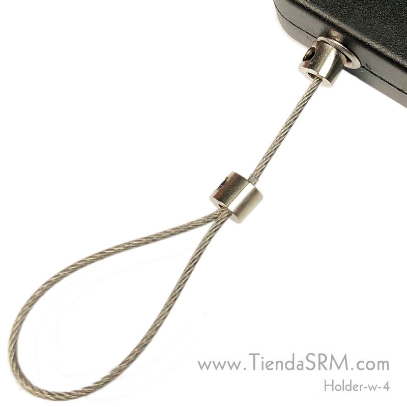 Retractable adjustable security cable with wire.