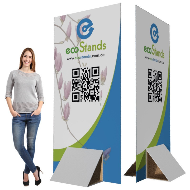 Cardboard advertising backing with triangular support 100x200 cm