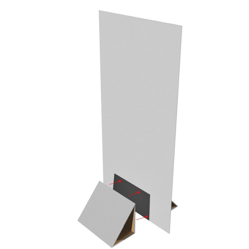 Cardboard advertising backing with triangular support 100x200 cm