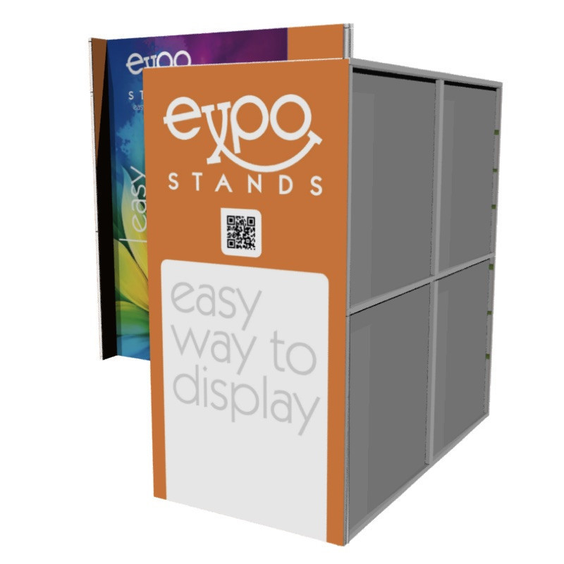 Stand publicitario con cubículo