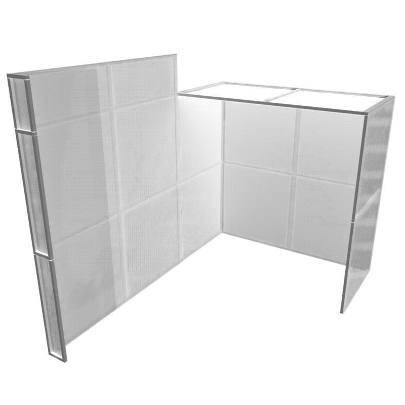 Stand publicitario con cubículo