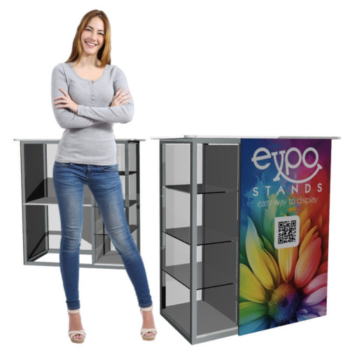 ExpoStands - Counter con vitrina lateral 100 x 50 cm