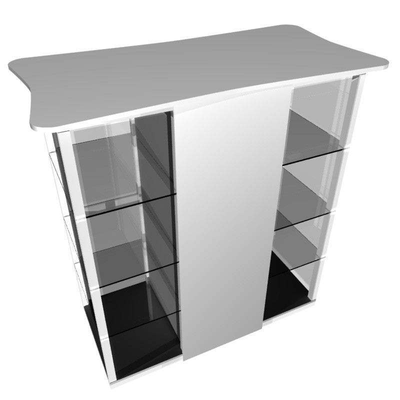 Expo Stands - Counter with double side display case 100 x 50 cm