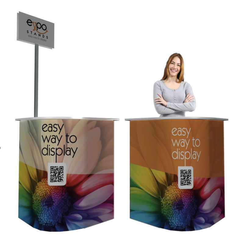 ExpoStads - Counter en L de 80x80 cm