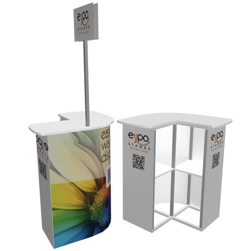 ExpoStads - Counter en L de 80x80 cm