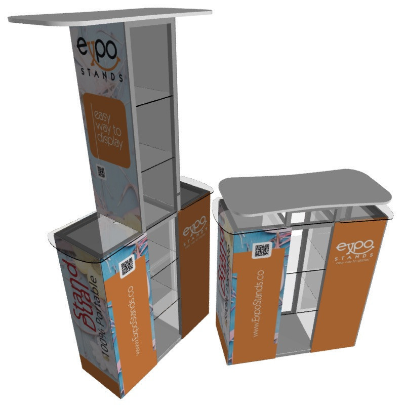 Stand Módulo de atención doble con mostrador central