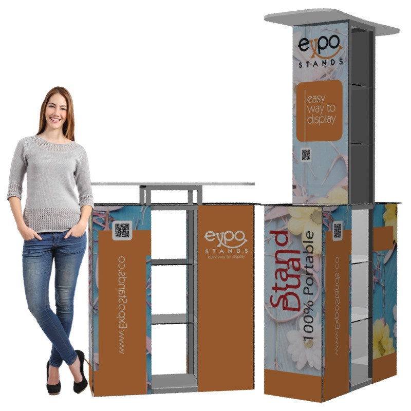 Stand Módulo de atención doble con mostrador central