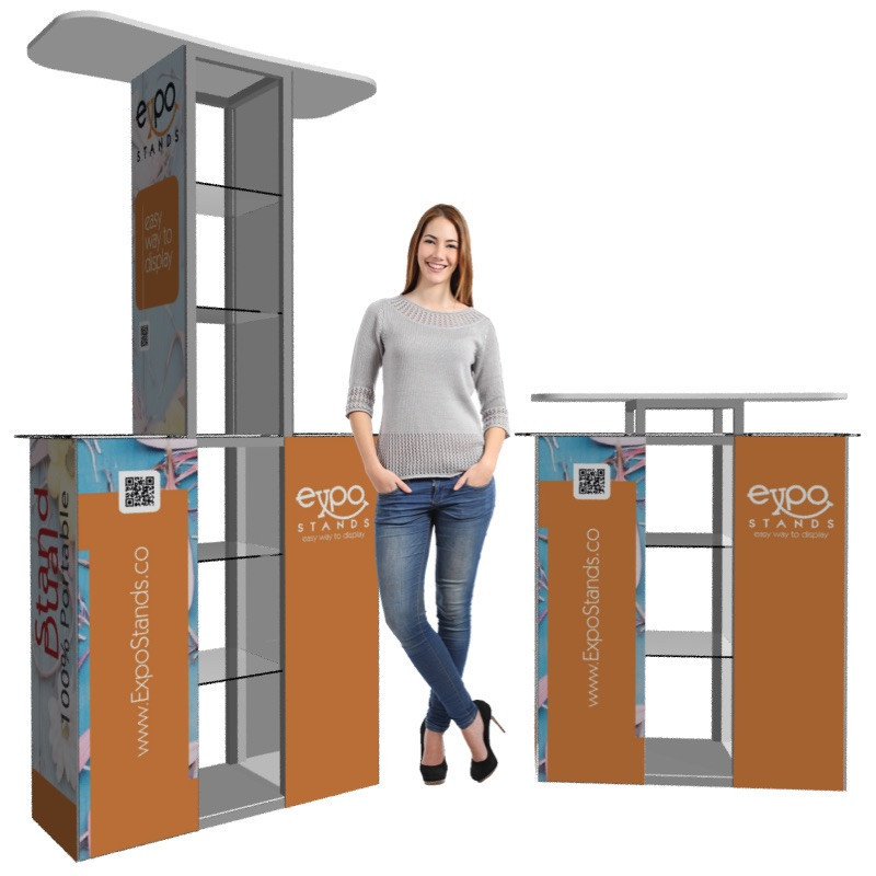 Stand Módulo de atención doble con mostrador central