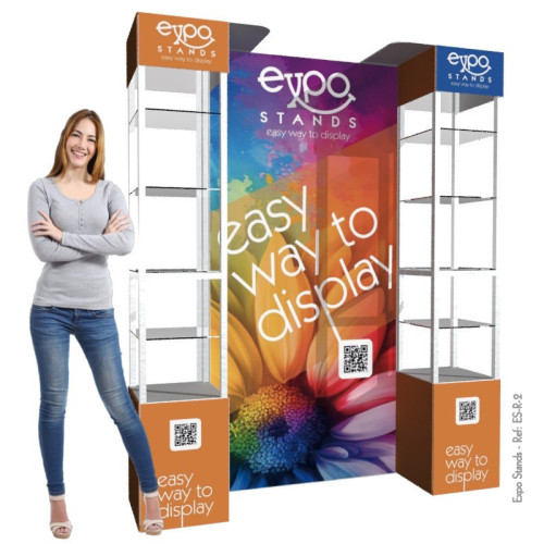 ExpoStands - Repisa exhibidor Doble con Backing