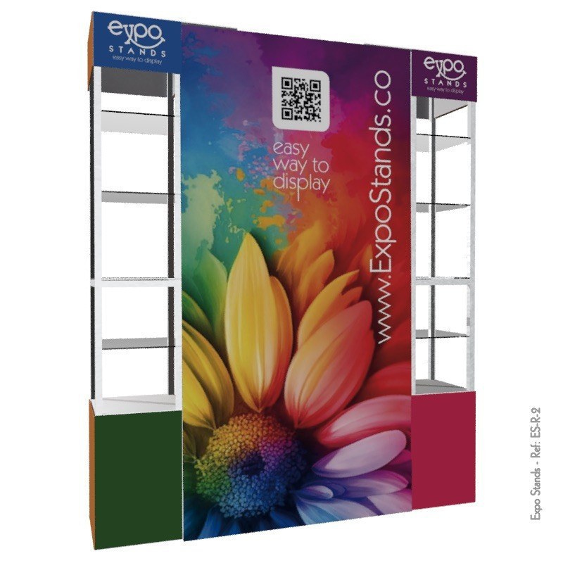 Expo Stands - Double Shelf Display with Backing