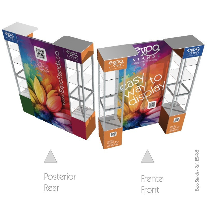 Expo Stands - Double Shelf Display with Backing
