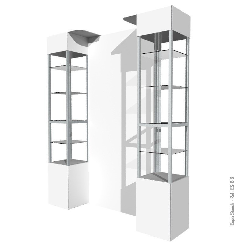 ExpoStands - Repisa exhibidor Doble con Backing