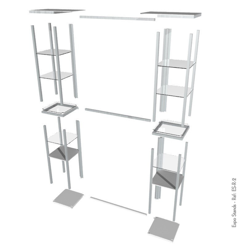 Expo Stands - Double Shelf Display with Backing
