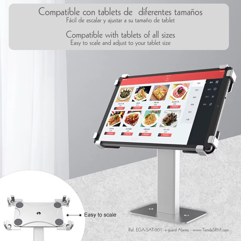 Anti-theft tablet stand for table