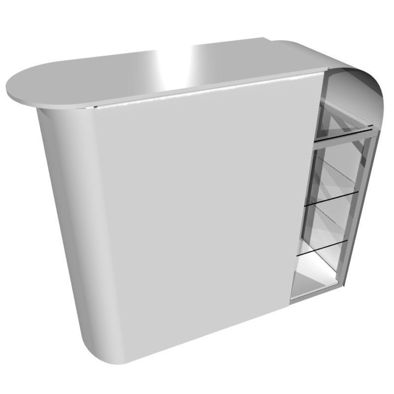 Counter de 90x40 cm con repisa lateral