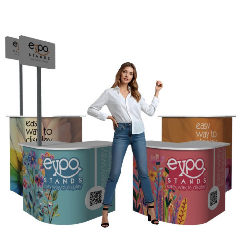 ExpoStads - Counter en L de 80x80 cm