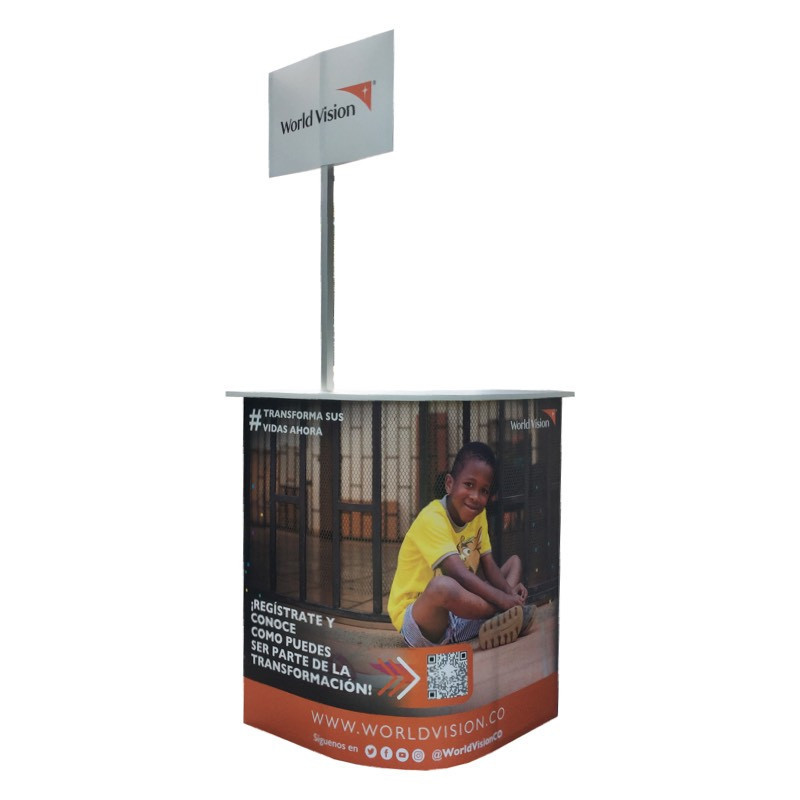 ExpoStads - Counter en L de 80x80 cm
