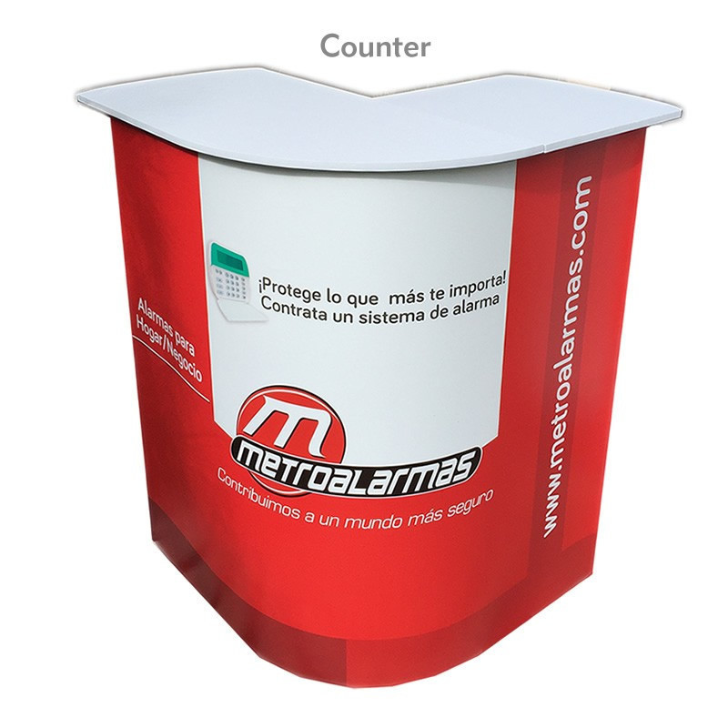 ExpoStads - Counter en L de 80x80 cm