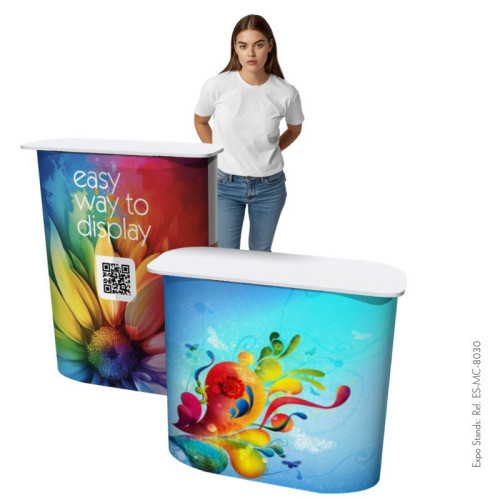 ExpoStands - Mesa o Counter de 80x30 cm opción cenefa