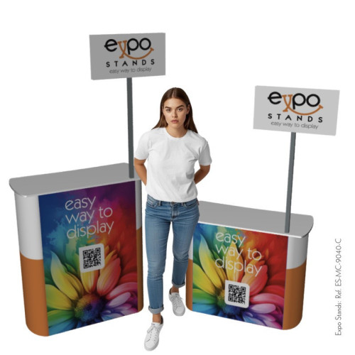 ExpoStands - Mesa o Counter de 90x40 cm con Cenefa