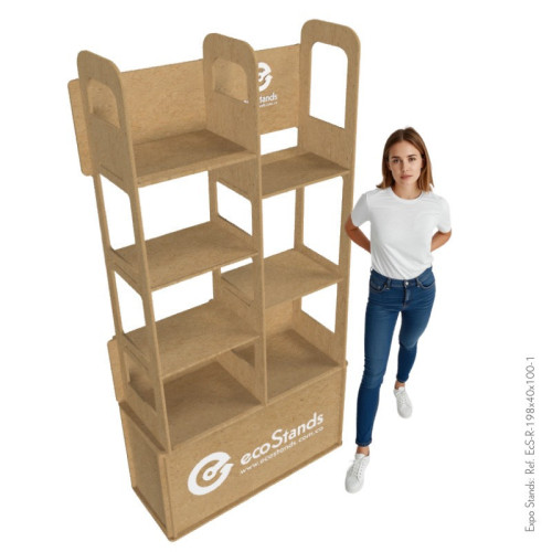 Repisa doble con almacenamiento en MDF