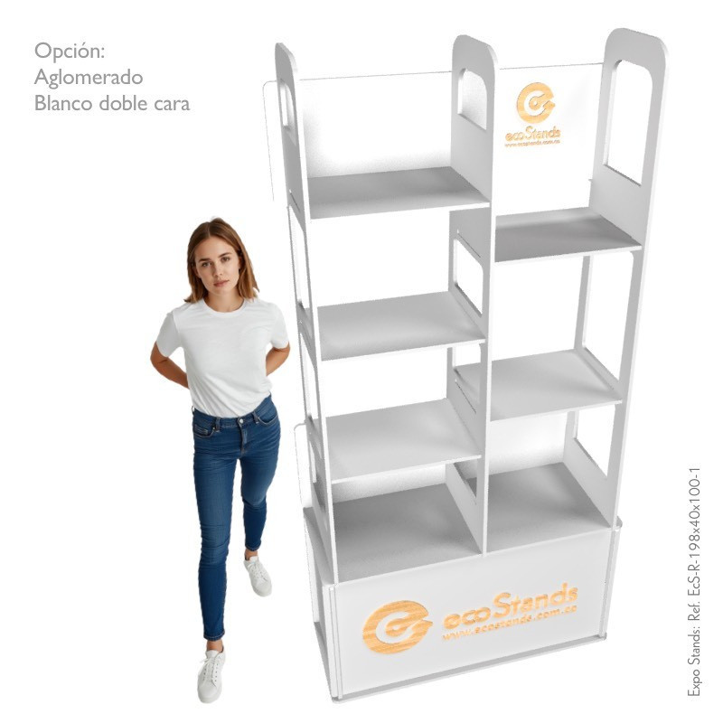 Repisa doble con almacenamiento en MDF