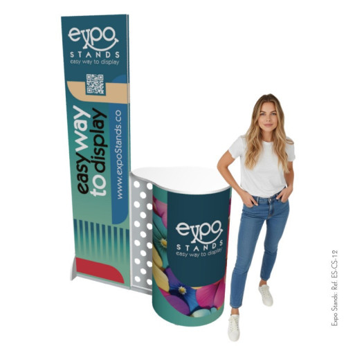 Stand portátil con counter y backing dual