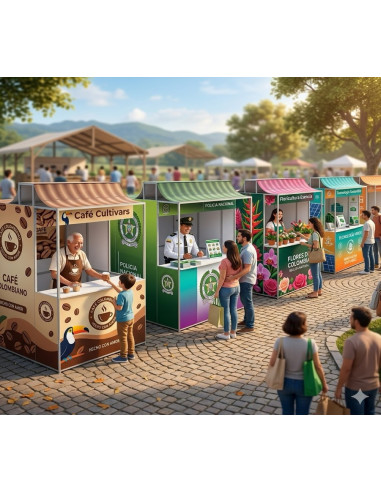 Caseta o Kiosco portátil de 2 x 2 mts