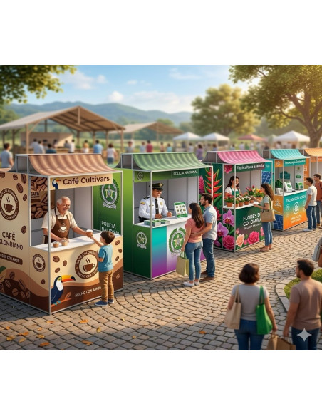 Caseta o Kiosco portátil de 2 x 2 mts