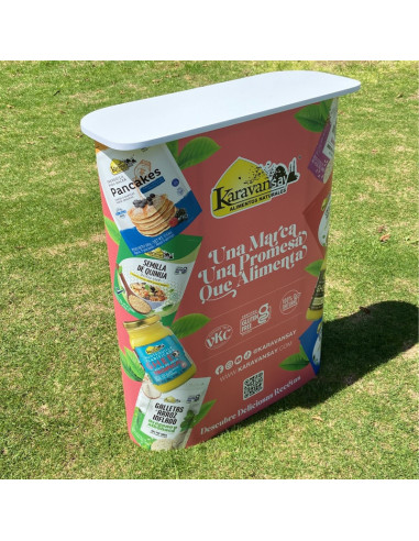 ExpoStands - Mesa o Counter de 80x30 cm opción cenefa