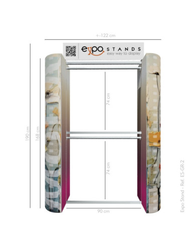 Ganchera rack portátil para prendas de vestir