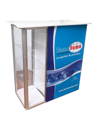 ExpoStands - Counter con vitrina lateral 100 x 50 cm