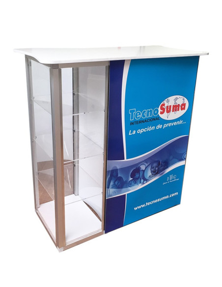 ExpoStands - Counter con vitrina lateral 100 x 50 cm