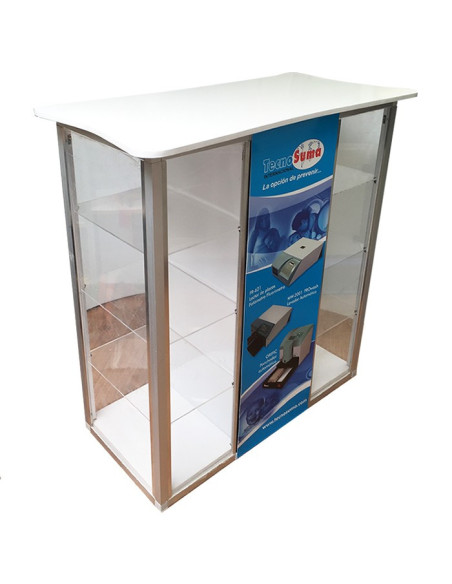 ExpoStands - Counter con vitrina lateral doble 100 x 50 cm