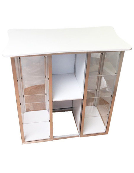 ExpoStands - Counter con vitrina lateral doble 100 x 50 cm