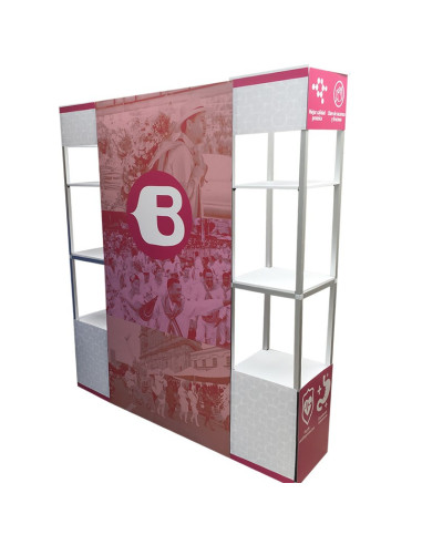 ExpoStands - Repisa exhibidor Doble con Backing