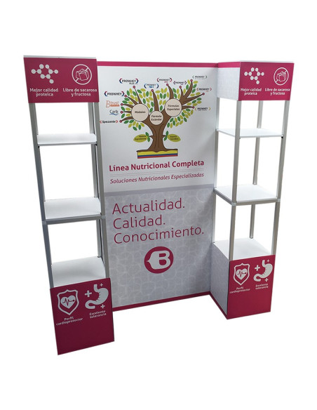 ExpoStands - Repisa exhibidor Doble con Backing