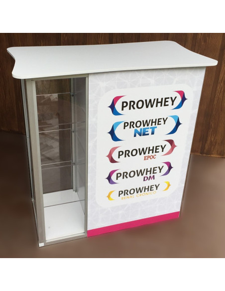 ExpoStands - Counter con vitrina lateral 100 x 50 cm