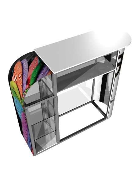 Counter de 90x40 cm con repisa lateral