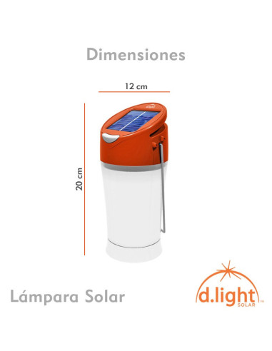 Lámpara linterna LED de recarga solar d´light